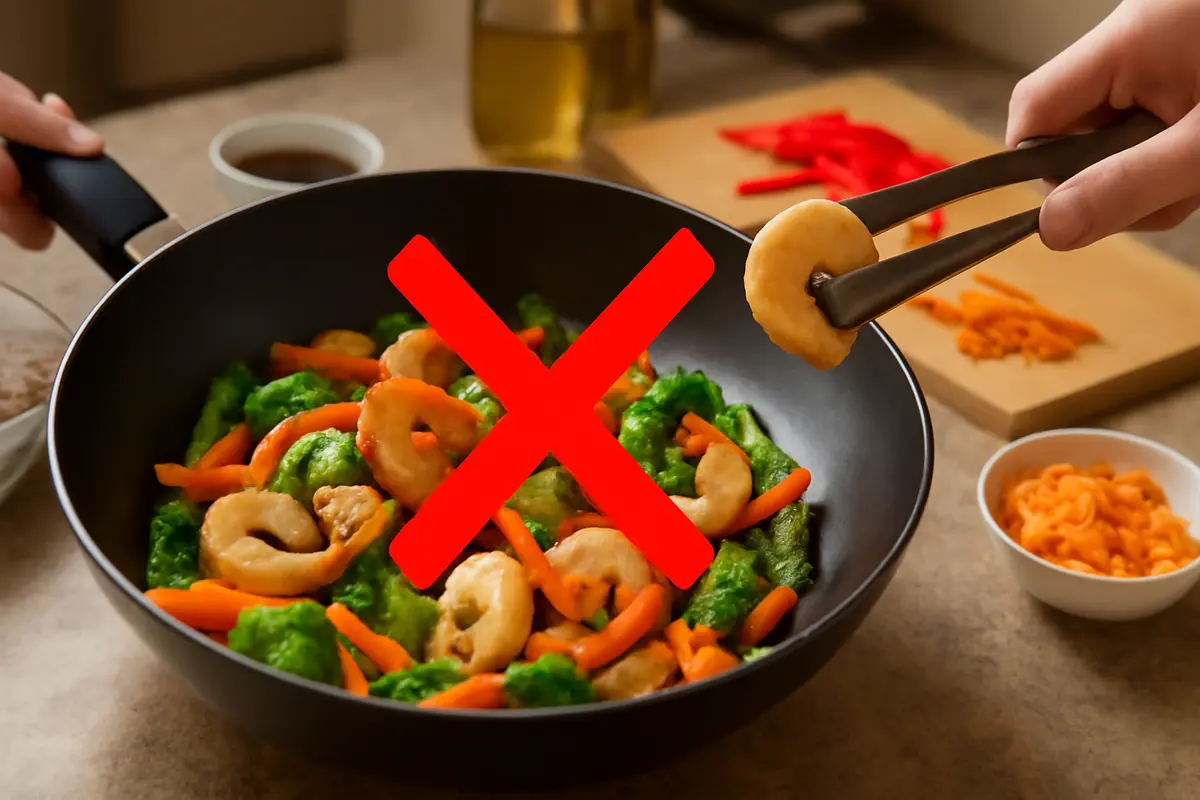 Stir fry di gamberi e verdure: l’errore che rende i gamberi gommosi e come evitarlo