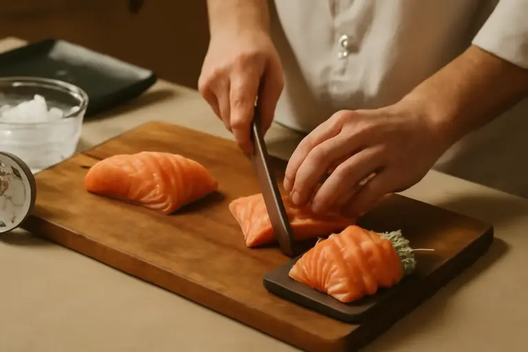 Sashimi di salmone: il taglio e la temperatura giusta per valorizzare la freschezza del pesce
