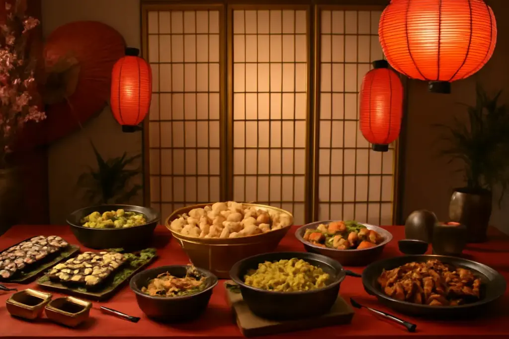 Allestimenti per buffet asiatico: come trasformare la sala in un angolo d’Oriente autentico